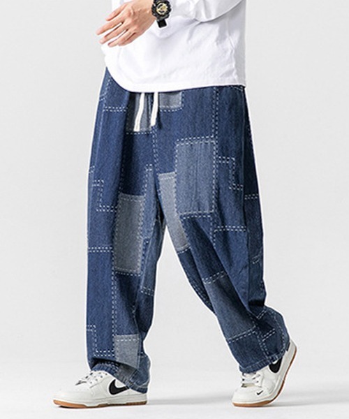 Ressaca(レサーカ)の「パッチワーク風ワイドデニムパンツ(デニムパンツ・メンズ・ブルー/ブラック・M)」の8枚目の写真