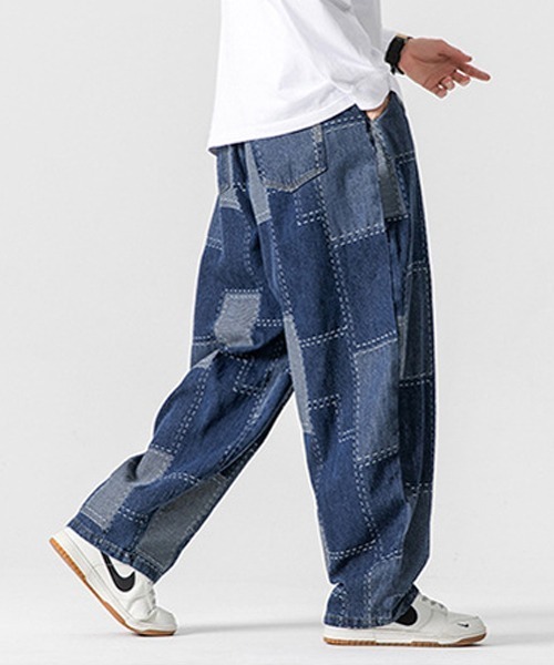 Ressaca(レサーカ)の「パッチワーク風ワイドデニムパンツ(デニムパンツ・メンズ・ブルー/ブラック・M)」の12枚目の写真