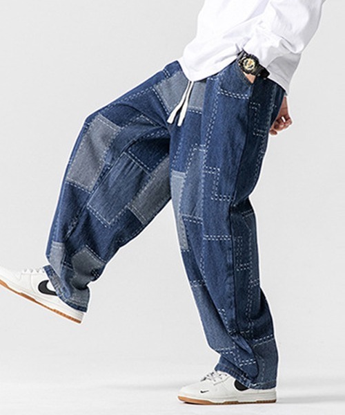 Ressaca(レサーカ)の「パッチワーク風ワイドデニムパンツ(デニムパンツ・メンズ・ブルー/ブラック・M)」の10枚目の写真