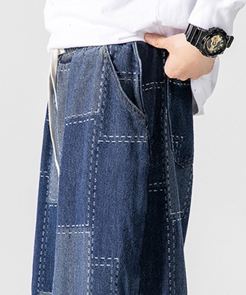 Ressaca(レサーカ)の「パッチワーク風ワイドデニムパンツ(デニムパンツ・メンズ・ブルー/ブラック・M)」の15枚目の写真