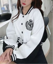 カレッジロゴリブ配色スタジャン