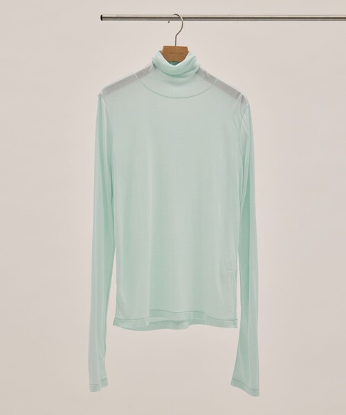 ATON（エイトン）の「[ATON/エイトン]MODAL SILK JERSEY TURTLENECK PULLOVER/モダールシルク ジャージー タートルネックプルオーバー/タートルネック（Tシャツ/カットソー・レディース・ホワイト/レッド/ミント・2）」の3枚目の写真