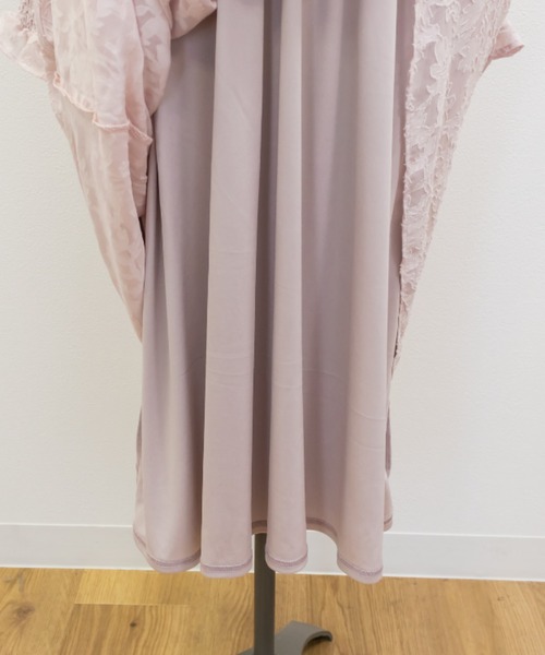CLETTE（クレット）の「シアー花柄長袖フリルワンピース（ワンピース・レディース・ブルー/ネイビー/ピンク・4L/3L/LL）」の20枚目の写真