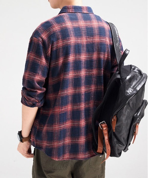 DOUBLE STEAL(ダブルスティール)の「DSヴィンテージライクチェックシャツ(シャツ/ブラウス・メンズ・レッド/ホワイト・MEDIUM/LARGE/X-LARGE)」の7枚目の写真