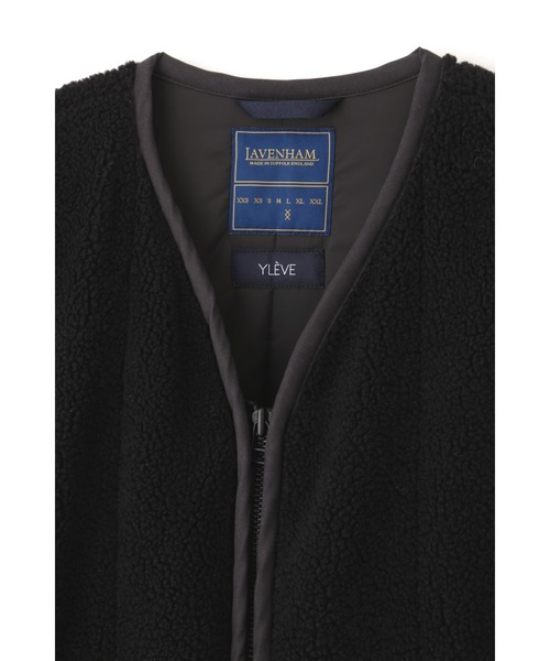 YLEVE(イレーヴ)の「LAVENHAM × YLEVE / COLLARLESS ZIP CO(ダウンジャケット/コート・メンズ・ブラック/カーキ・3/4)」の13枚目の写真