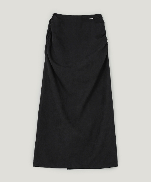 TWEE(トゥウィー)の「リングト スエード シャーリング ロングスカート(スカート・レディース・ブラック/サンドベージュ・SMALL/MEDIUM)」の7枚目の写真