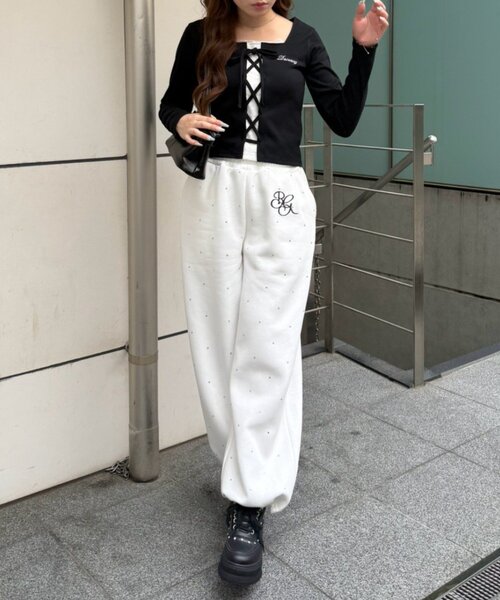 continuer de NICE CLAUP(コンティニューデナイスクラップ)の「レースアップドッキングPO(Tシャツ/カットソー・レディース・その他12/アイボリー/ブラック/ボルドー・FREE)」の12枚目の写真