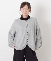 コットン裏毛コクーンシルエットカーディガン