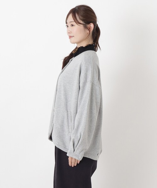 one'sterrace(ワンズテラス)の「コットン裏毛コクーンシルエットカーディガン(カーディガン/ボレロ・レディース・ブラック系8/グレー系4・02)」の4枚目の写真