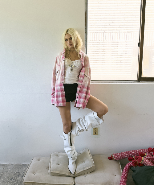 HIGHTIDEFRANKIE(ハイタイドフランキー)の「ペインテッドウエスタンシャツ ピンク(シャツ/ブラウス・レディース・ピンク・FREE)」の2枚目の写真