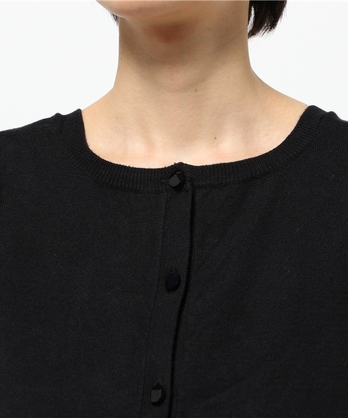 REAL CUBE(リアルキューブ)の「REAL CUBE 袖シフォン 前後リバーシブルカーディガン(カーディガン/ボレロ・レディース・ブラック/キナリ/ネイビー・38)」の7枚目の写真