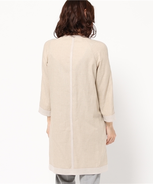 FIGARO Paris（フィガロパリ）の「リネンキャンバス コート◆（その他アウター・レディース・カーキ/アイボリー・38/36）」の5枚目の写真