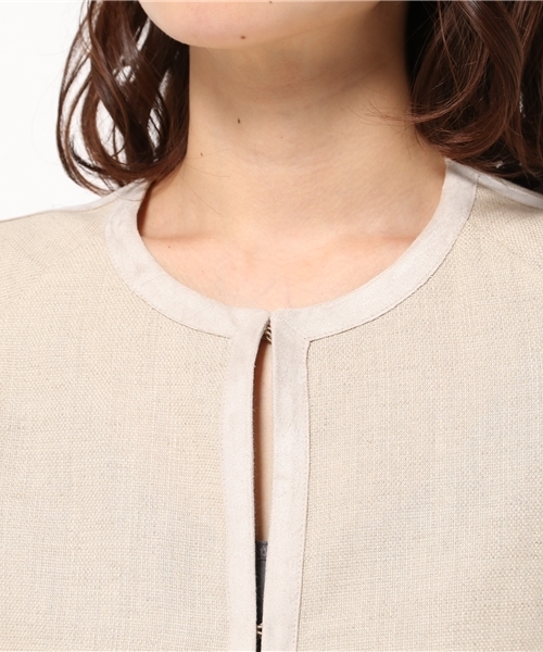 FIGARO Paris（フィガロパリ）の「リネンキャンバス コート◆（その他アウター・レディース・カーキ/アイボリー・38/36）」の6枚目の写真