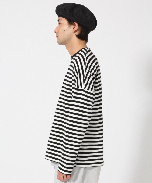 HARE(ハレ)の「ボーダードロップカットソー(HARE)(Tシャツ/カットソー・メンズ・ブルー/ブラック/レッド・MEDIUM/SMALL)」の6枚目の写真