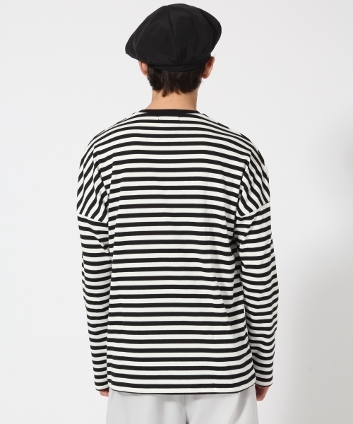 HARE(ハレ)の「ボーダードロップカットソー(HARE)(Tシャツ/カットソー・メンズ・ブルー/ブラック/レッド・MEDIUM/SMALL)」の7枚目の写真