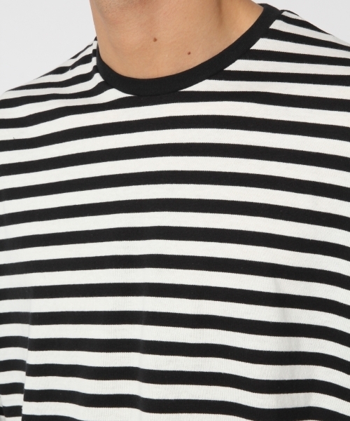 HARE(ハレ)の「ボーダードロップカットソー(HARE)(Tシャツ/カットソー・メンズ・ブルー/ブラック/レッド・MEDIUM/SMALL)」の8枚目の写真