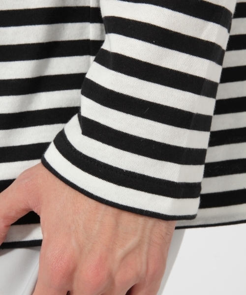 HARE(ハレ)の「ボーダードロップカットソー(HARE)(Tシャツ/カットソー・メンズ・ブルー/ブラック/レッド・MEDIUM/SMALL)」の10枚目の写真