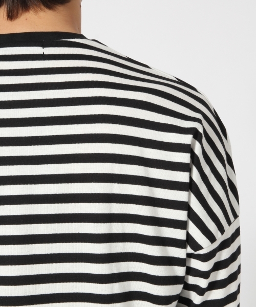 HARE(ハレ)の「ボーダードロップカットソー(HARE)(Tシャツ/カットソー・メンズ・ブルー/ブラック/レッド・MEDIUM/SMALL)」の12枚目の写真