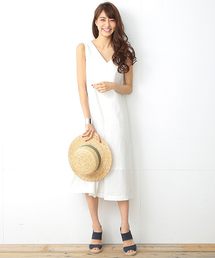 B:MING by BEAMS | 【VERY5月号掲載】ビーミング by ビームス / リネンVネックワンピース(ワンピース)