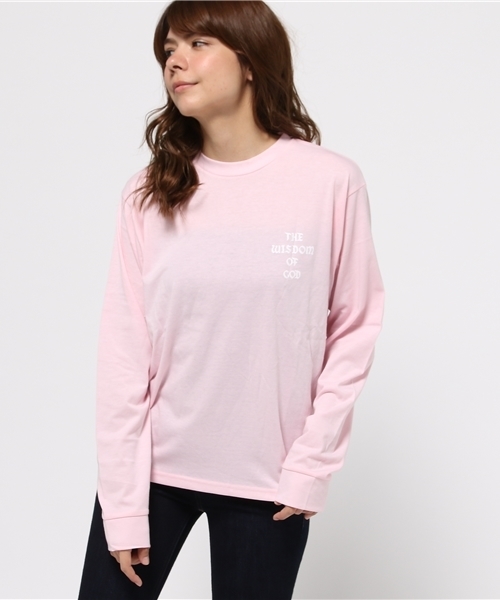 WEGO(ウィゴー)の「WEGO/バックロゴルーズロングTシャツ(Tシャツ/カットソー・レディース・ライトピンク/ブラック/ホワイト・FREE)」の15枚目の写真
