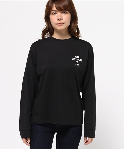 WEGO(ウィゴー)の「WEGO/バックロゴルーズロングTシャツ(Tシャツ/カットソー・レディース・ライトピンク/ブラック/ホワイト・FREE)」の4枚目の写真