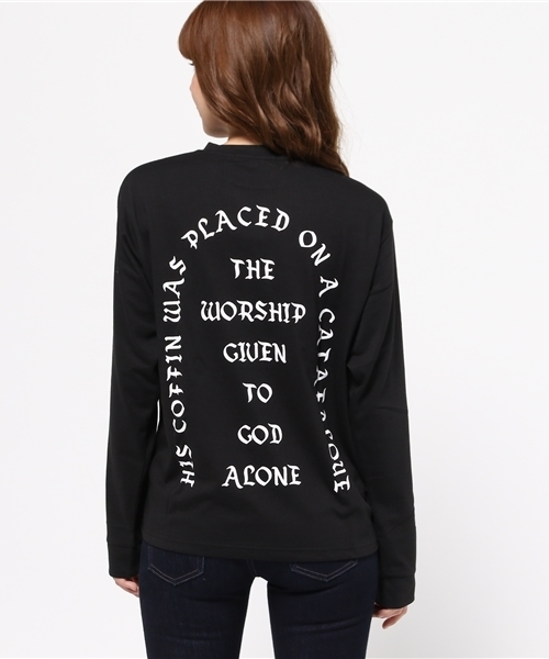 WEGO(ウィゴー)の「WEGO/バックロゴルーズロングTシャツ(Tシャツ/カットソー・レディース・ライトピンク/ブラック/ホワイト・FREE)」の6枚目の写真