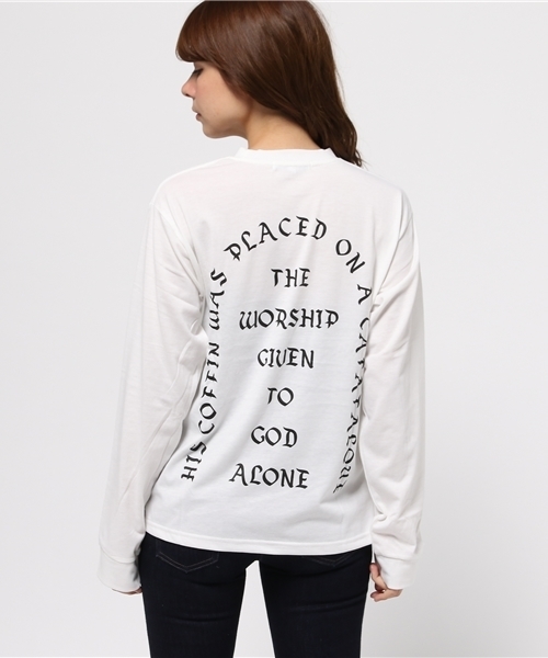 WEGO(ウィゴー)の「WEGO/バックロゴルーズロングTシャツ(Tシャツ/カットソー・レディース・ライトピンク/ブラック/ホワイト・FREE)」の13枚目の写真