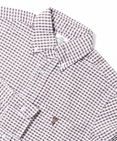 coen(コーエン)の「ギンガムチェックオックスボタンダウンシャツ(シャツ/ブラウス・メンズ・ブラック/ネイビー/レッド/ブラウン/グレー・X-LARGE/LARGE/X-SMALL/MEDIUM/SMALL)」の3枚目の写真