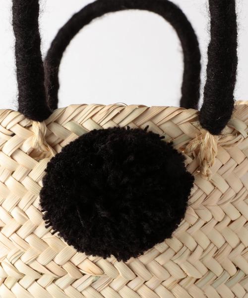 green label relaxing(グリーンレーベルリラクシング)の「ETINCELLES ポンポンカゴバッグ(かごバッグ・レディース・ブラック/ライトグレー・FREE)」の12枚目の写真