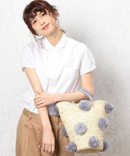 green label relaxing(グリーンレーベルリラクシング)の「ETINCELLES ポンポンカゴバッグ(かごバッグ・レディース・ブラック/ライトグレー・FREE)」の6枚目の写真