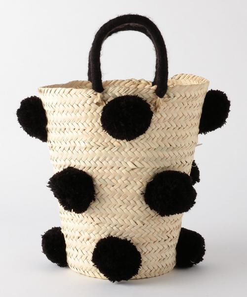 green label relaxing(グリーンレーベルリラクシング)の「ETINCELLES ポンポンカゴバッグ(かごバッグ・レディース・ブラック/ライトグレー・FREE)」の7枚目の写真