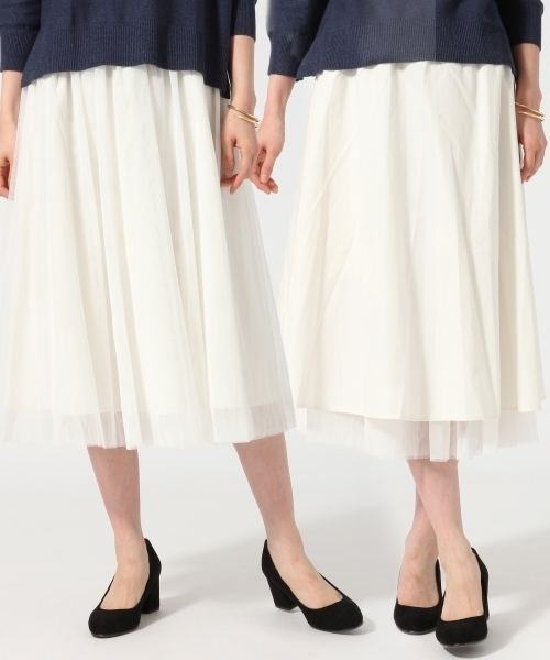 GLOBAL WORK（グローバルワーク）の「リバーシブルチュールスカート/746880（スカート・レディース・ホワイト/カーキ/ネイビー・LARGE/MEDIUM）」の2枚目の写真