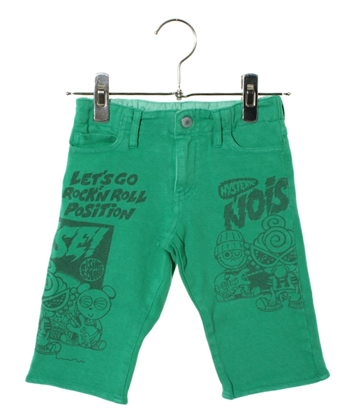 HYSTERIC MINI（ヒステリックミニ）の「NOISE! POSITION! 6分丈 天竺PT（その他パンツ・キッズ・ブラック/グリーン/レッド・100/110/120）」の2枚目の写真