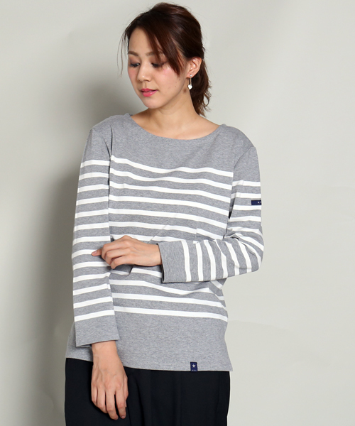 MARBLE WALTS(マーブルワルツ)の「パネルボーダーカットソー(Tシャツ/カットソー・レディース・イエロー系その他/ブルー系その他/ホワイト×ネイビー/グレー×ホワイト・L/M/S)」の3枚目の写真