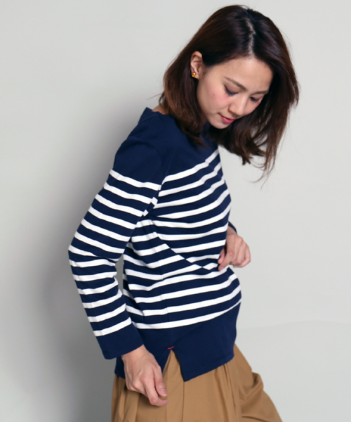 MARBLE WALTS(マーブルワルツ)の「パネルボーダーカットソー(Tシャツ/カットソー・レディース・イエロー系その他/ブルー系その他/ホワイト×ネイビー/グレー×ホワイト・L/M/S)」の14枚目の写真