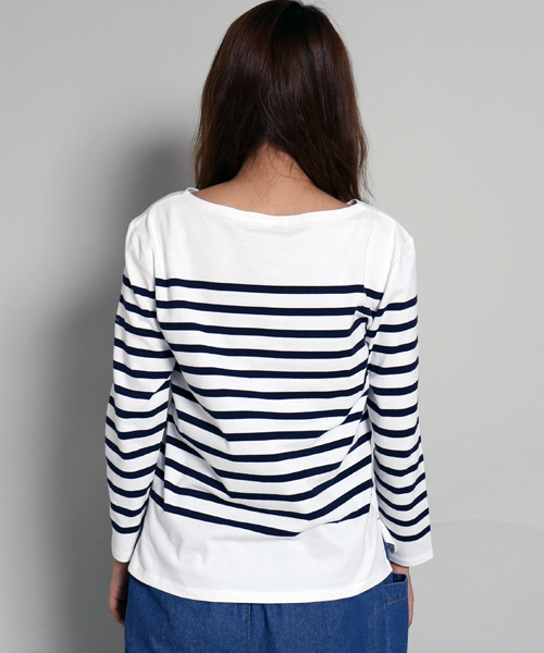 MARBLE WALTS(マーブルワルツ)の「パネルボーダーカットソー(Tシャツ/カットソー・レディース・イエロー系その他/ブルー系その他/ホワイト×ネイビー/グレー×ホワイト・L/M/S)」の11枚目の写真
