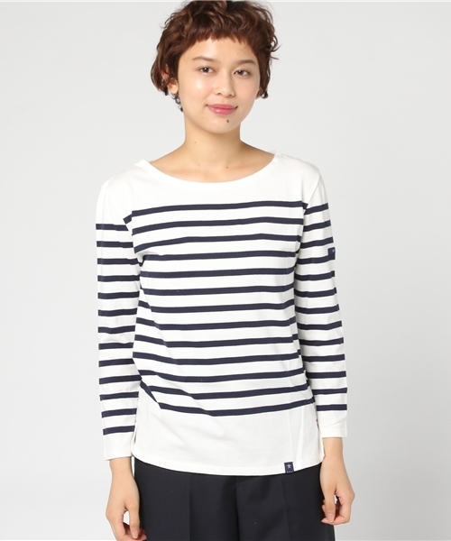 MARBLE WALTS(マーブルワルツ)の「パネルボーダーカットソー(Tシャツ/カットソー・レディース・イエロー系その他/ブルー系その他/ホワイト×ネイビー/グレー×ホワイト・L/M/S)」の8枚目の写真