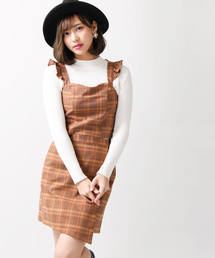 WEGO | WEGO/チェックヘムラップタイトミニスカート(スカート)