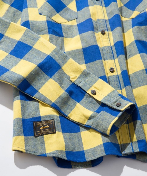 glamb（グラム）の「Patrick check SH / パトリックチャックシャツ（シャツ/ブラウス・メンズ・グリーン/レッド/イエロー・1/0/2/4/3）」の4枚目の写真