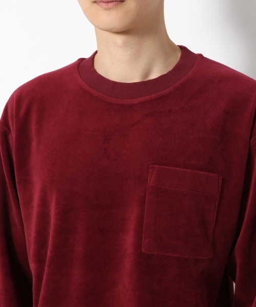 GLOBAL WORK（グローバルワーク）の「ベロアクルーネック長袖/777717（Tシャツ/カットソー・メンズ・ダークブラウン/ネイビー/ライトグリーン/ワインレッド/ブルー系その他・SMALL/MEDIUM/LARGE/X-LARGE）」の8枚目の写真