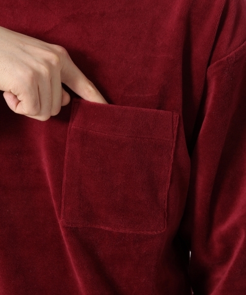 GLOBAL WORK（グローバルワーク）の「ベロアクルーネック長袖/777717（Tシャツ/カットソー・メンズ・ダークブラウン/ネイビー/ライトグリーン/ワインレッド/ブルー系その他・SMALL/MEDIUM/LARGE/X-LARGE）」の9枚目の写真