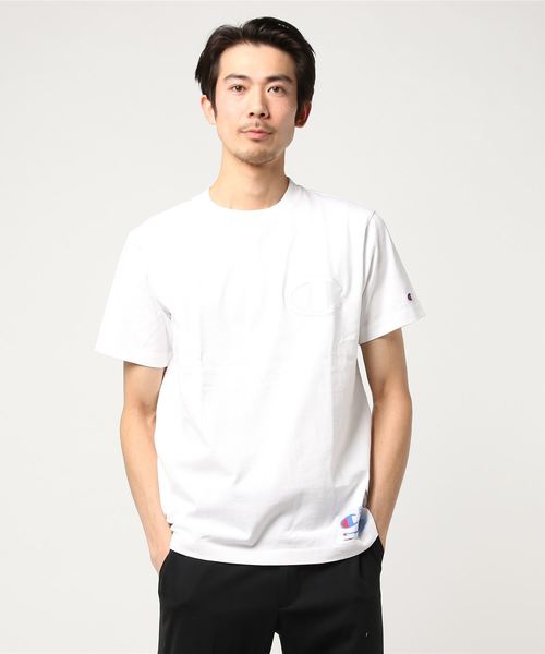 Champion(チャンピオン)の「【Champion/チャンピオン】メンズ アクションスタイル Tシャツ(Tシャツ/カットソー・メンズ・ネイビー/グレー/ホワイト/ブラック/その他35/ピンク系その他7/ゴールド/アクア・MEDIUM/LARGE/X-LARGE/SMALL)」の1枚目の写真