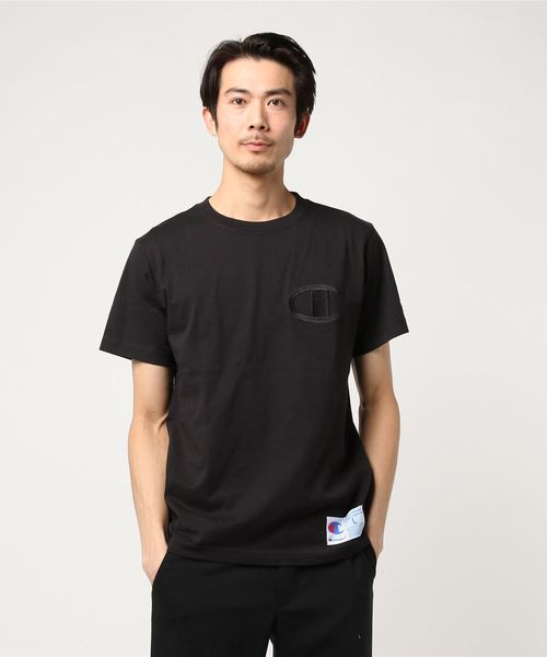 Champion(チャンピオン)の「【Champion/チャンピオン】メンズ アクションスタイル Tシャツ(Tシャツ/カットソー・メンズ・ネイビー/グレー/ホワイト/ブラック/その他35/ピンク系その他7/ゴールド/アクア・MEDIUM/LARGE/X-LARGE/SMALL)」の2枚目の写真
