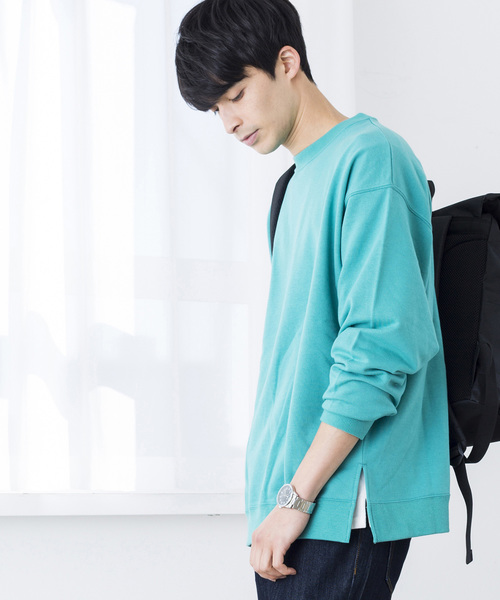 WEGO(ウィゴー)の「WEGO/ビッグシルエットカラークループルオーバー(スウェット・メンズ・ブラック/グリーン系その他/ホワイト/ピンク/ライトパープル/イエロー・SMALL/LARGE/MEDIUM)」の3枚目の写真