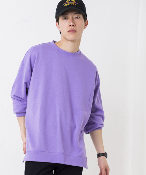 WEGO(ウィゴー)の「WEGO/ビッグシルエットカラークループルオーバー(スウェット・メンズ・ブラック/グリーン系その他/ホワイト/ピンク/ライトパープル/イエロー・SMALL/LARGE/MEDIUM)」の4枚目の写真