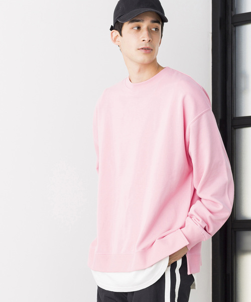 WEGO(ウィゴー)の「WEGO/ビッグシルエットカラークループルオーバー(スウェット・メンズ・ブラック/グリーン系その他/ホワイト/ピンク/ライトパープル/イエロー・SMALL/LARGE/MEDIUM)」の6枚目の写真