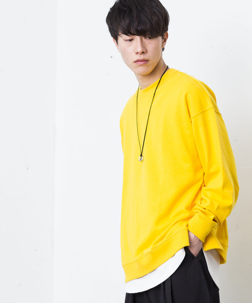 WEGO(ウィゴー)の「WEGO/ビッグシルエットカラークループルオーバー(スウェット・メンズ・ブラック/グリーン系その他/ホワイト/ピンク/ライトパープル/イエロー・SMALL/LARGE/MEDIUM)」の5枚目の写真