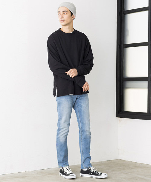 WEGO(ウィゴー)の「WEGO/ビッグシルエットカラークループルオーバー(スウェット・メンズ・ブラック/グリーン系その他/ホワイト/ピンク/ライトパープル/イエロー・SMALL/LARGE/MEDIUM)」の21枚目の写真