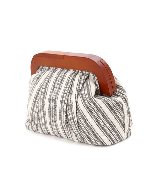 NATURAL BEAUTY BASIC（ナチュラルビューティーベーシック）の「【otona MUSE 6月号掲載】ストライプクラッチ（クラッチバッグ・レディース・ブラック/ブルー・ﾌﾘ-）」の5枚目の写真