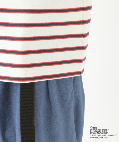 niko and...(ニコアンド)の「ピーナッツボーダーTシャツ(Tシャツ/カットソー・メンズ・ベージュ/グレー/オフホワイト・MEDIUM/LARGE)」の14枚目の写真